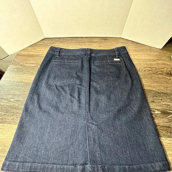 LRL Lauren Jeans Co Ralph Lauren Womens Sz 6 Denim Jean Skirt Dark Blue, Buttons - Picture 2 of 12